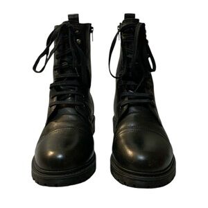 Zodiac Women’s Black Leather Combat Boots